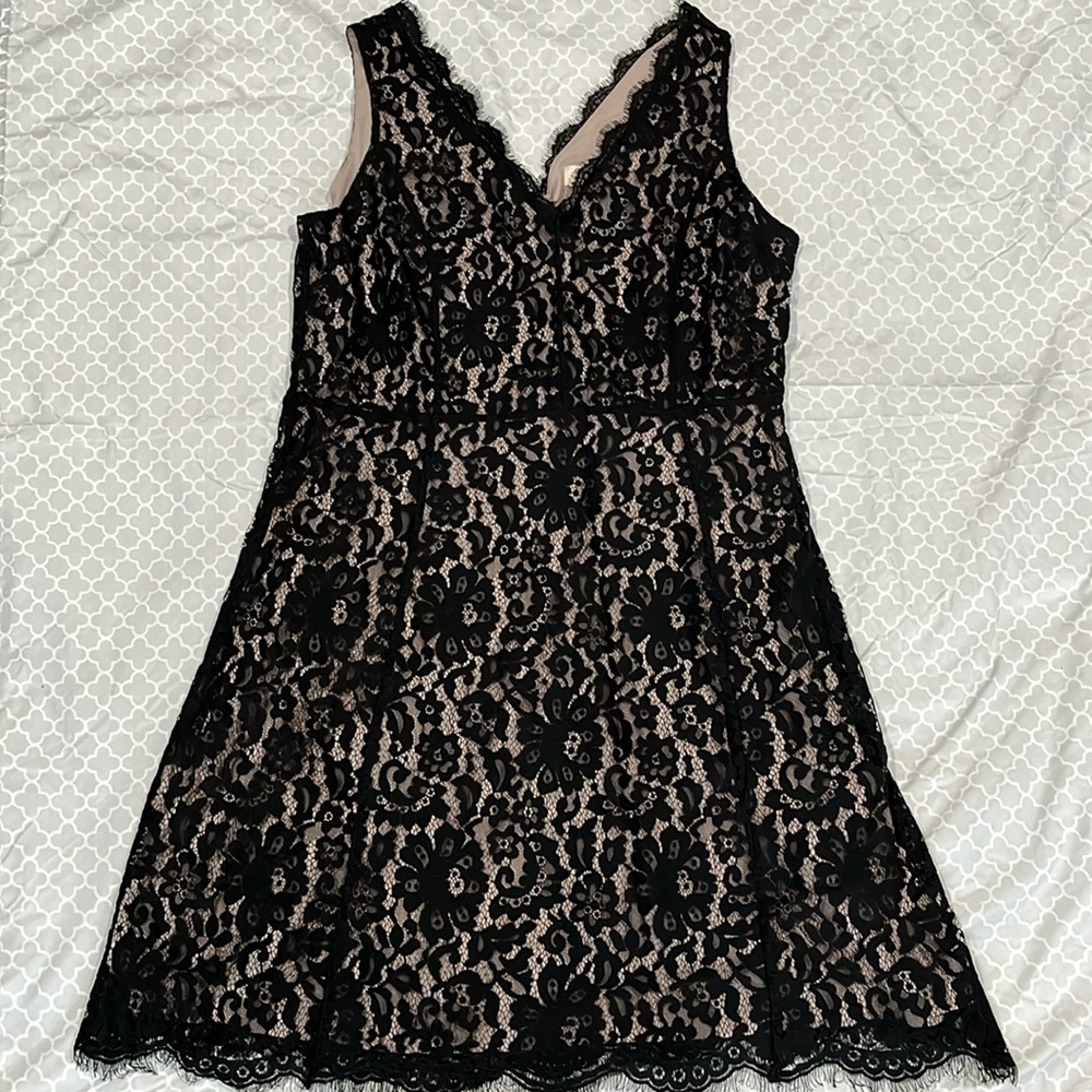 Loft Black Lace Dress size 16 NWT